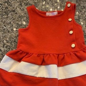 JANIE and JACK RED & WHITE DRESS 6-12 MONTHS